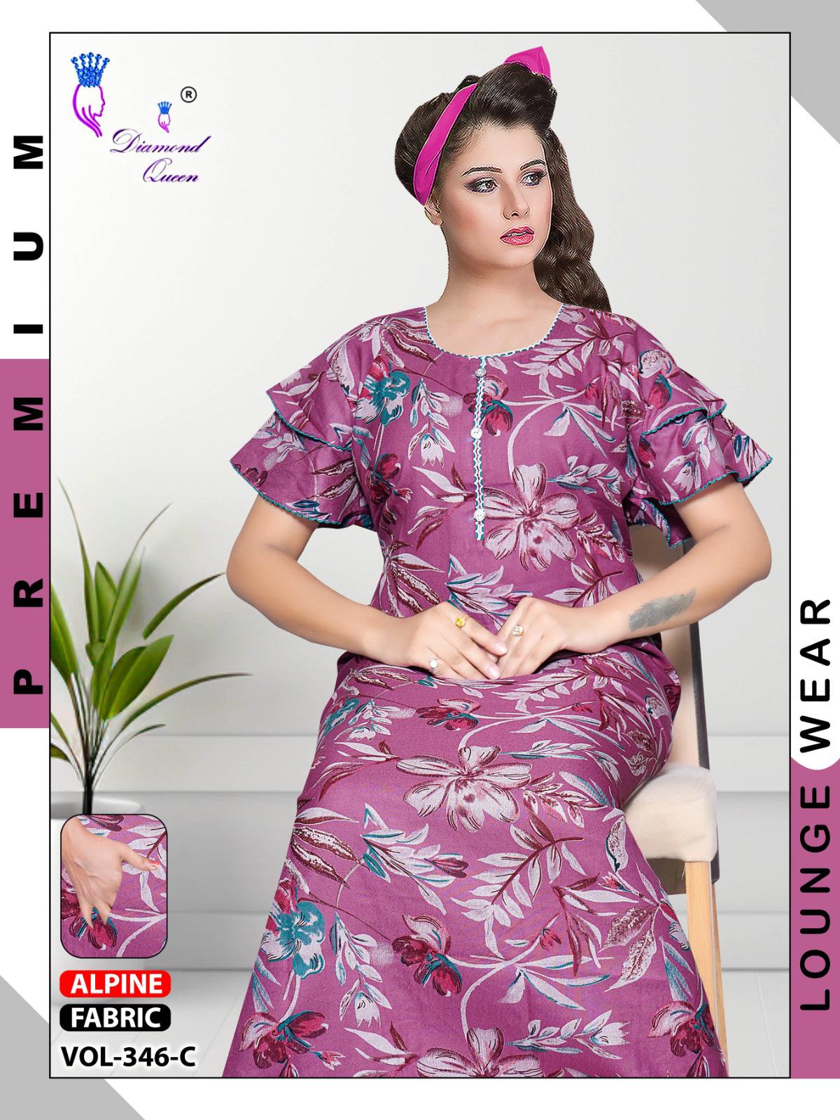 Vol 343-346 Diamond Queen Alpine Night Gowns Manufacturer India