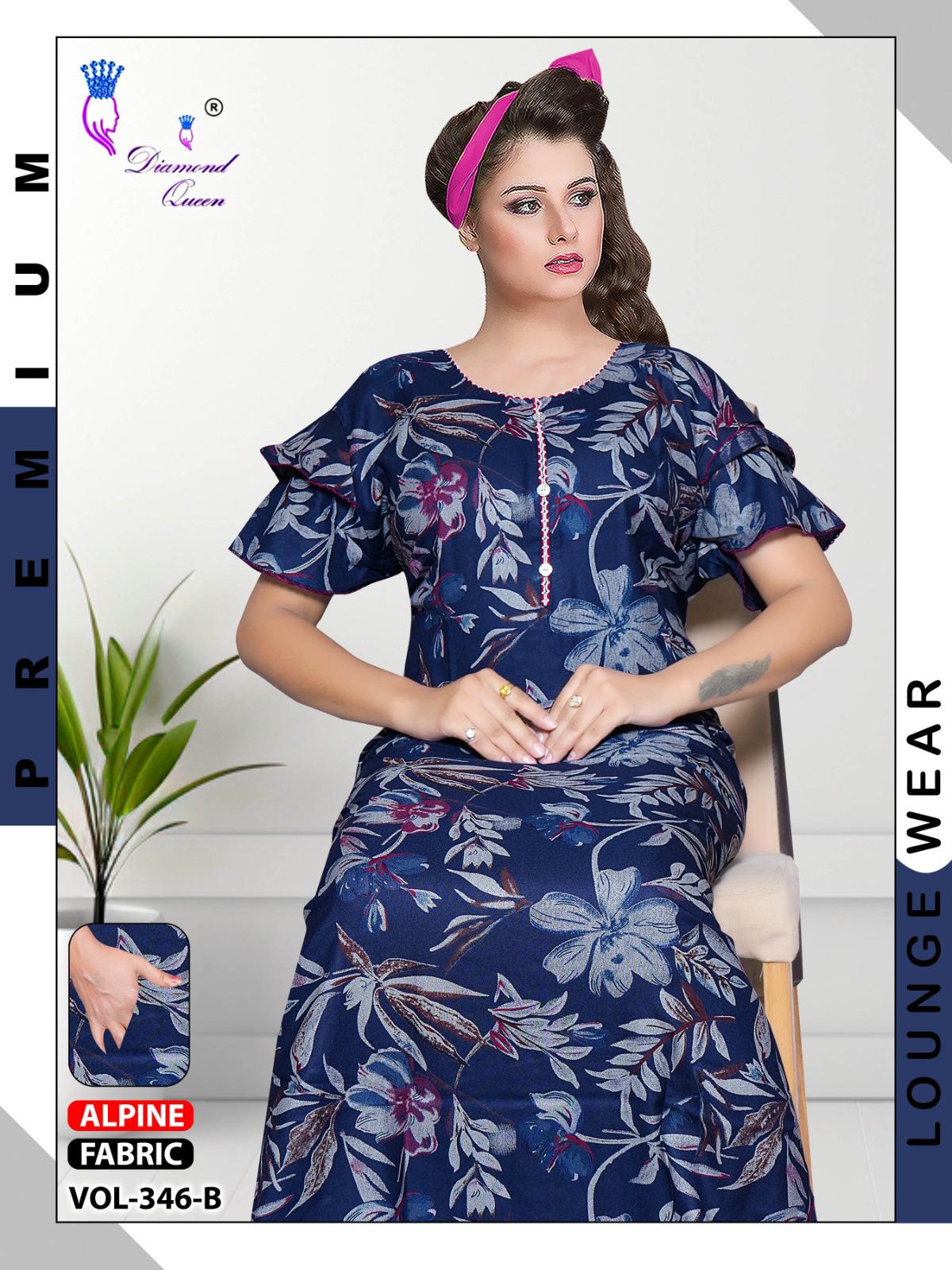 Vol 343-346 Diamond Queen Alpine Night Gowns Manufacturer India