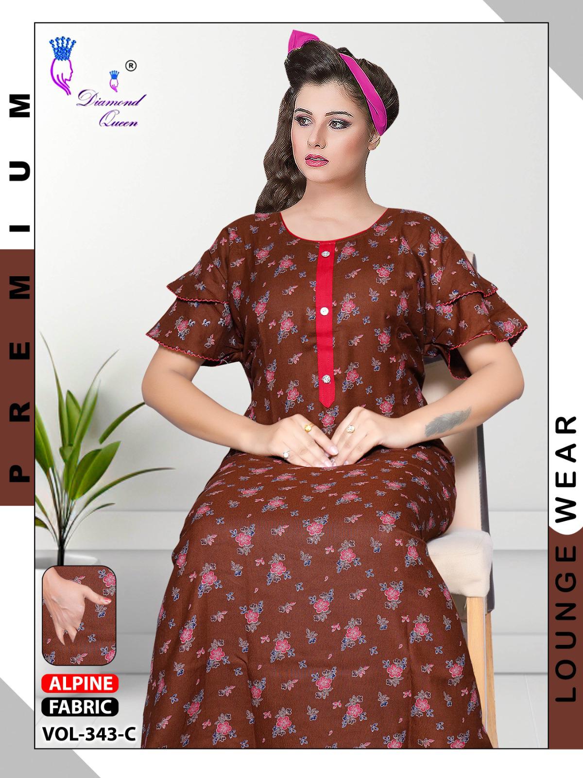 Vol 343-346 Diamond Queen Alpine Night Gowns Manufacturer India