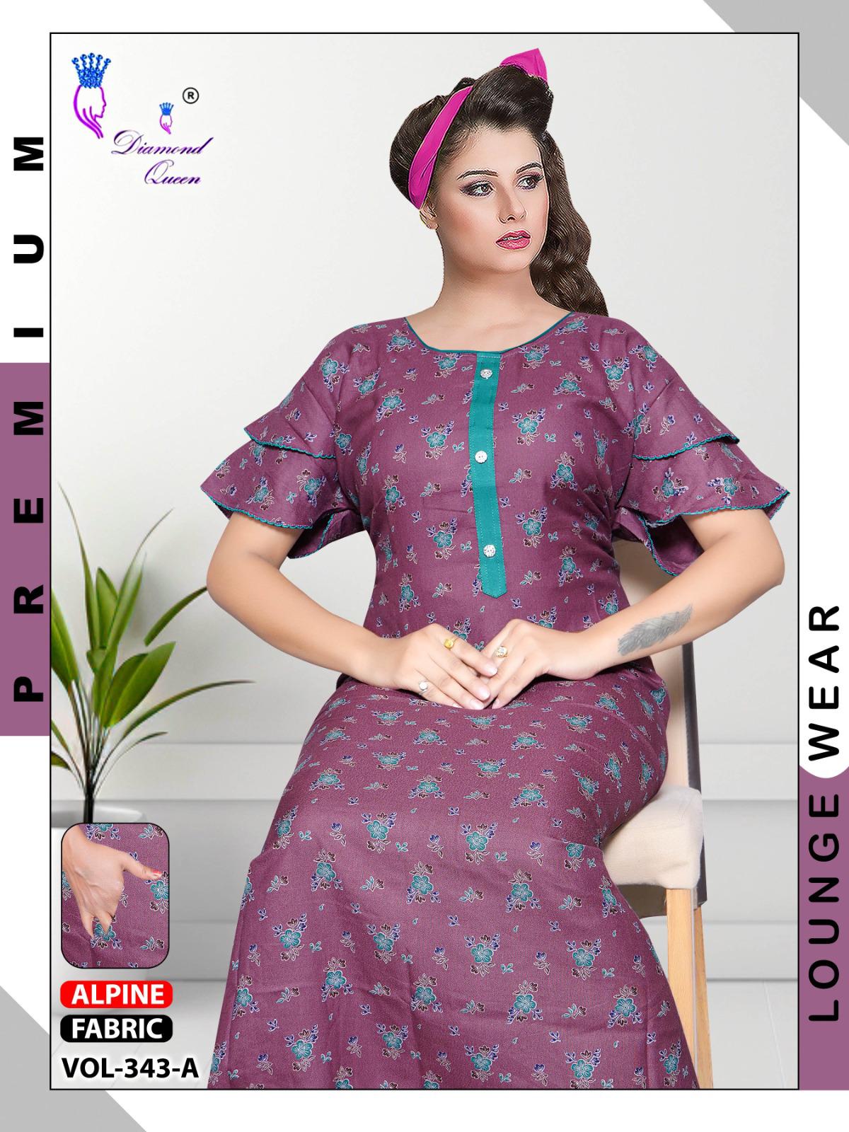 Vol 343-346 Diamond Queen Alpine Night Gowns Manufacturer India