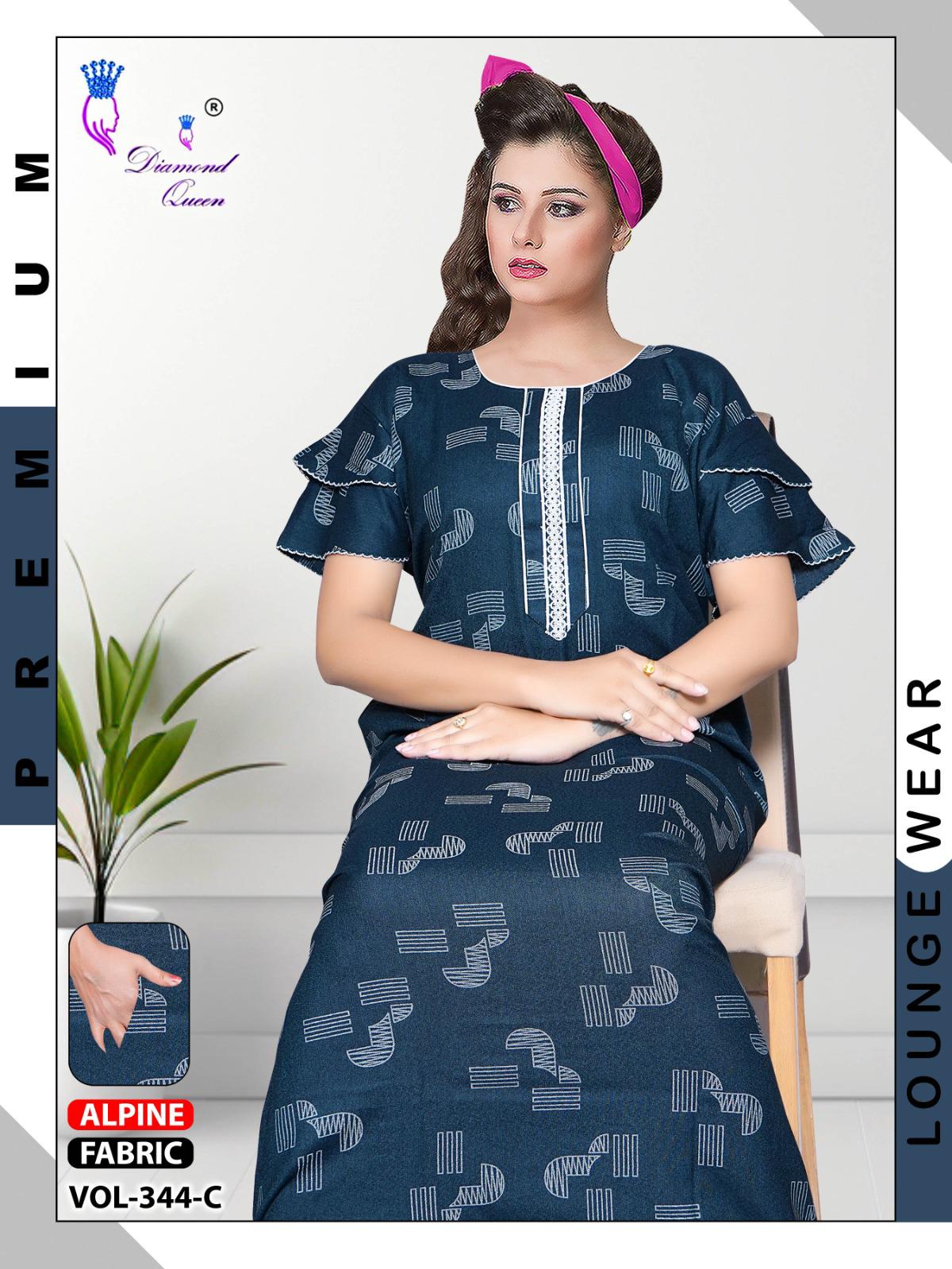 Vol 343-346 Diamond Queen Alpine Night Gowns Manufacturer India