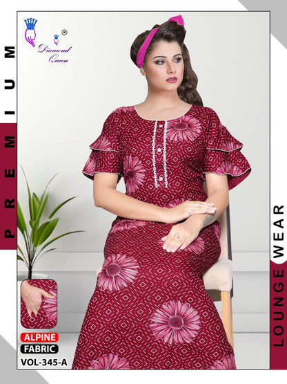 Vol 343-346 Diamond Queen Alpine Night Gowns Manufacturer India