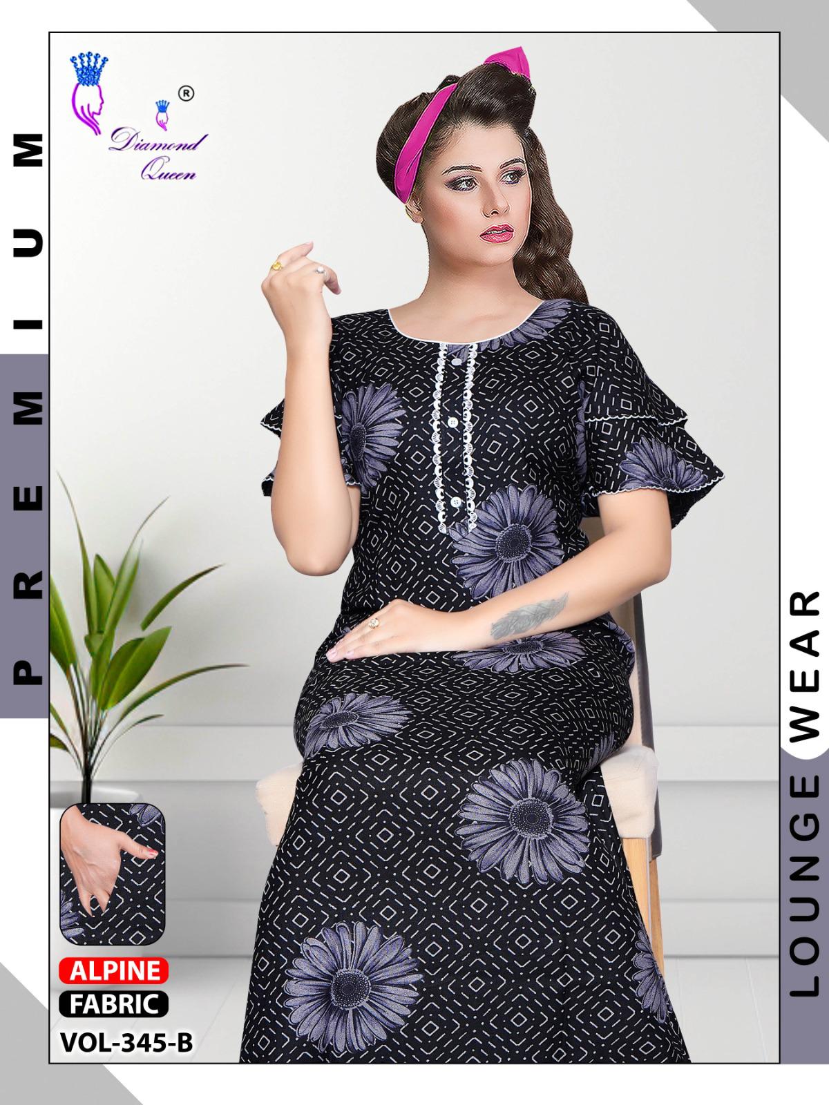 Vol 343-346 Diamond Queen Alpine Night Gowns Manufacturer India