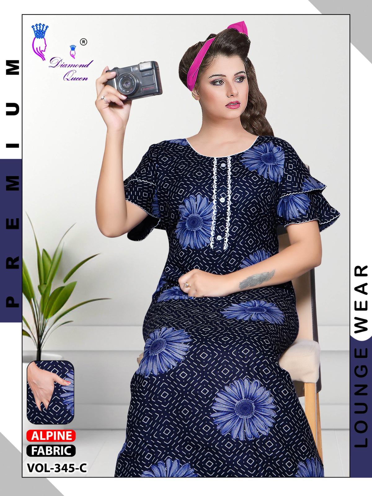 Vol 343-346 Diamond Queen Alpine Night Gowns Manufacturer India