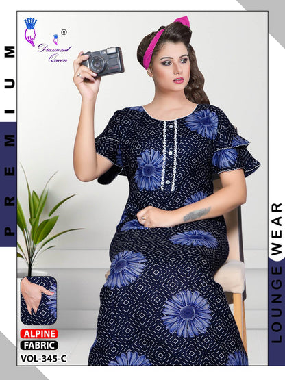Vol 343-346 Diamond Queen Alpine Night Gowns Manufacturer India
