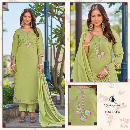 Vol 3432 To 3434 Ladyf Mul Chanderi Readymade Pant Style Suits Manufacturer Ahmedabad