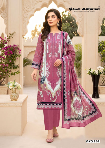 Vol 34 Lawn Collection Gul Ahmed Karachi Salwar Suits Supplier Ahmedabad