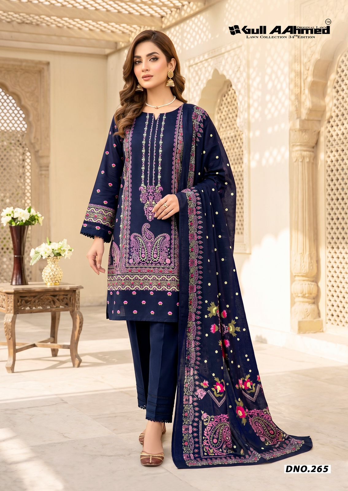 Vol 34 Lawn Collection Gul Ahmed Karachi Salwar Suits Supplier Ahmedabad