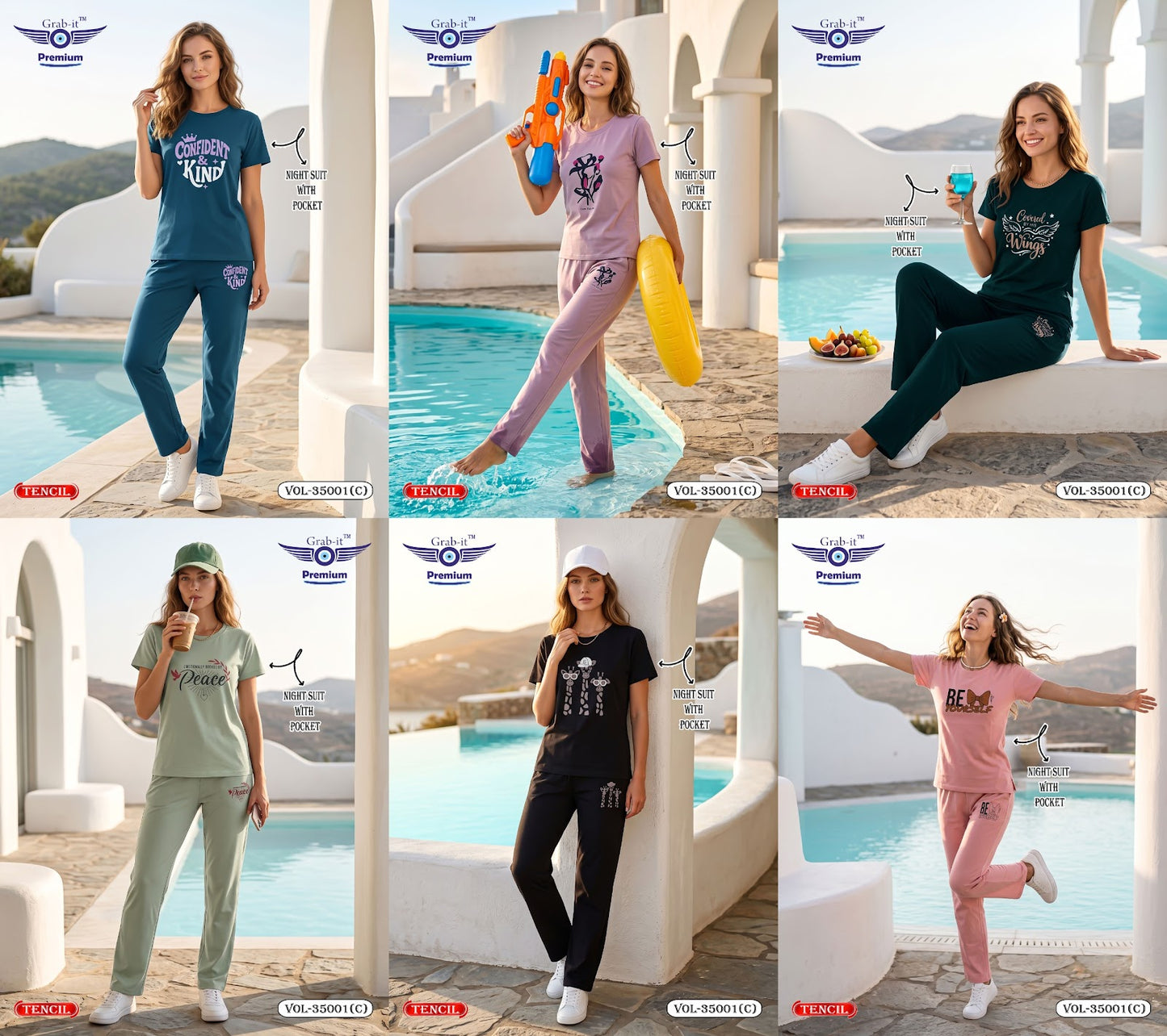 Vol 35001 C Grab It Tencil Pyjama Night Suits Manufacturer