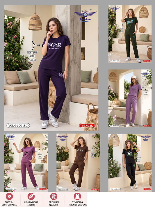 Vol 35001 D Grab It Tencil Pyjama Night Suits Exporter