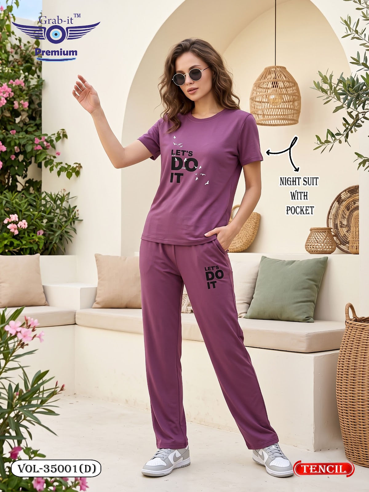 Vol 35001 D Grab It Tencil Pyjama Night Suits Exporter