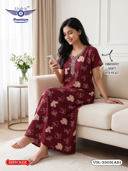 Vol 3503 Ad Grab It Sincker Night Gowns Wholesaler