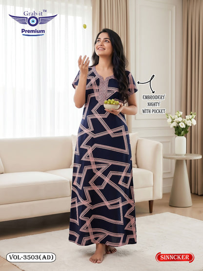 Vol 3503 Ad Grab It Sincker Night Gowns Wholesaler