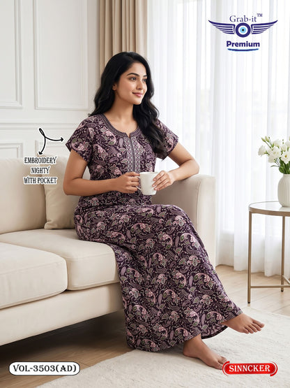 Vol 3503 Ad Grab It Sincker Night Gowns Wholesaler
