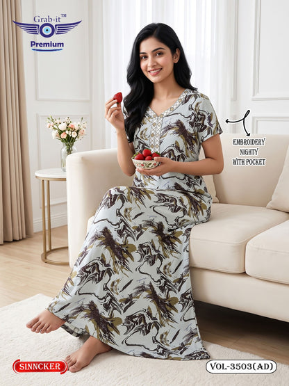 Vol 3503 Ad Grab It Sincker Night Gowns Wholesaler