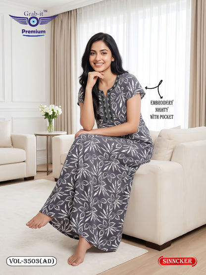 Vol 3503 Ad Grab It Sincker Night Gowns Wholesaler
