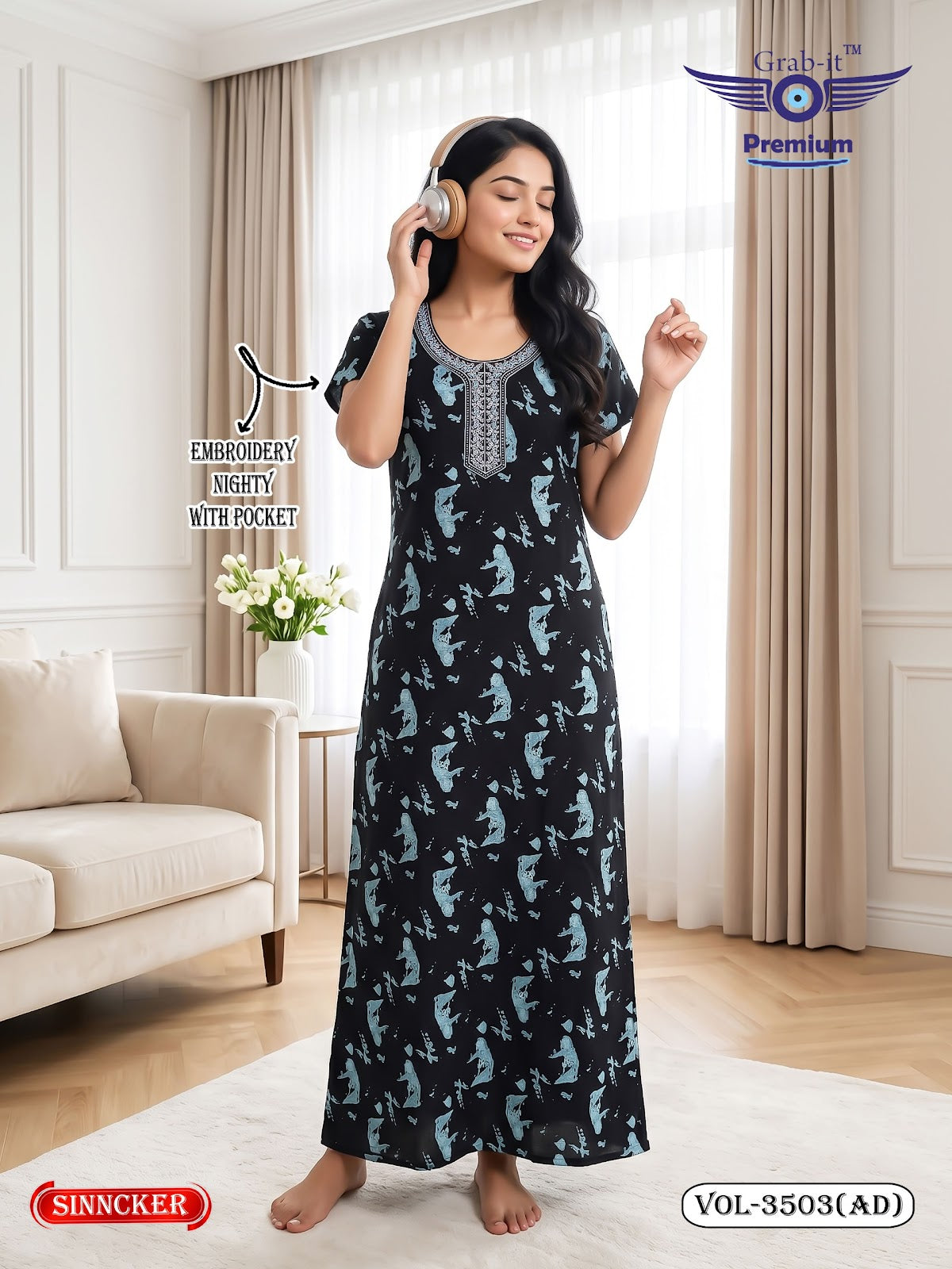 Vol 3503 Ad Grab It Sincker Night Gowns Wholesaler
