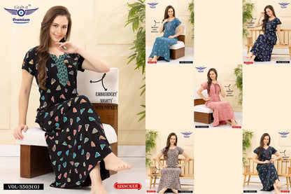 Vol 3503 O Grab It Sinker Night Gowns Wholesale Price