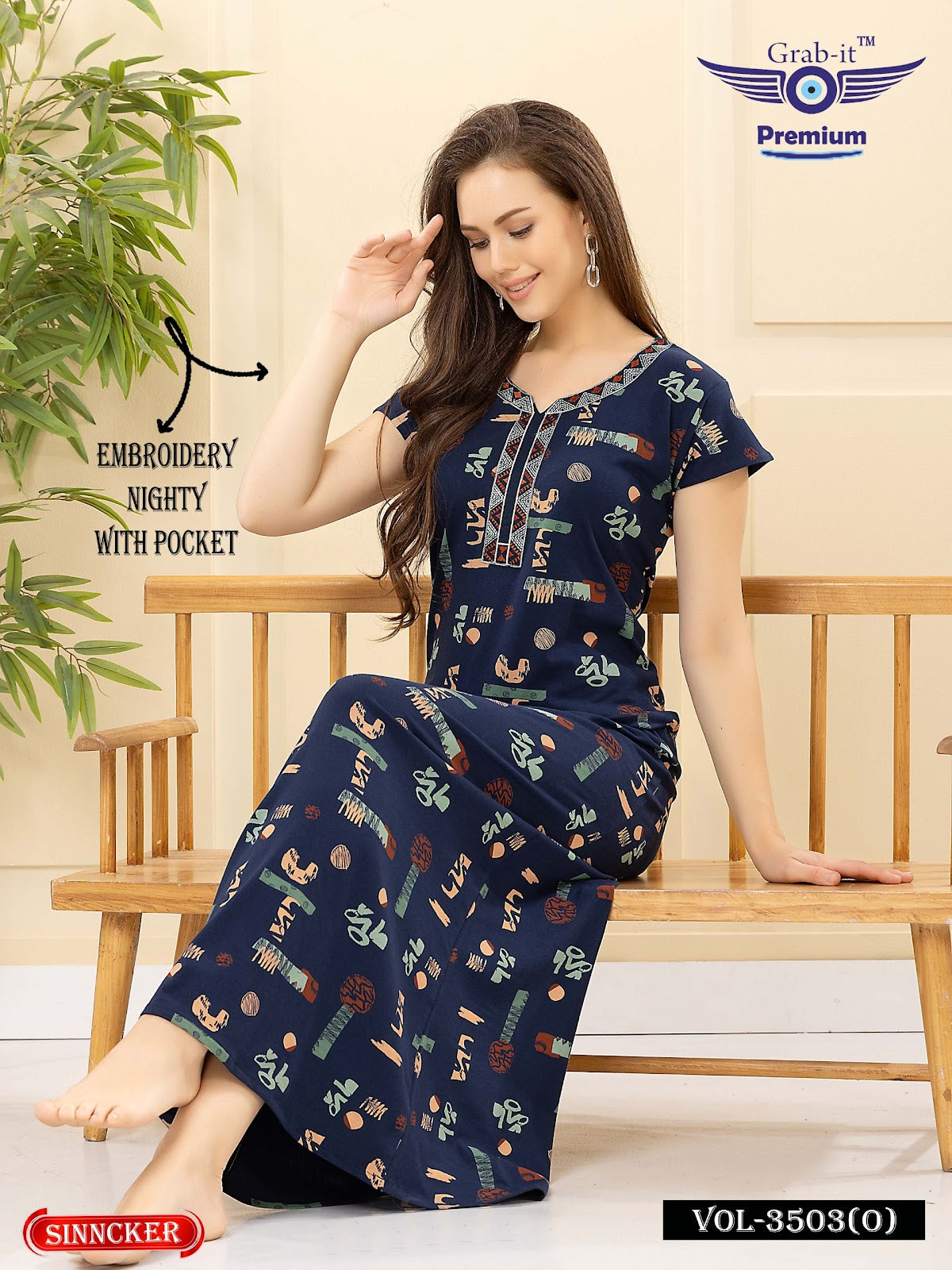Vol 3503 O Grab It Sinker Night Gowns Wholesale Price