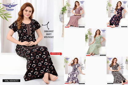 Vol 3503 T Grab It Sinker Night Gowns Supplier Gujarat