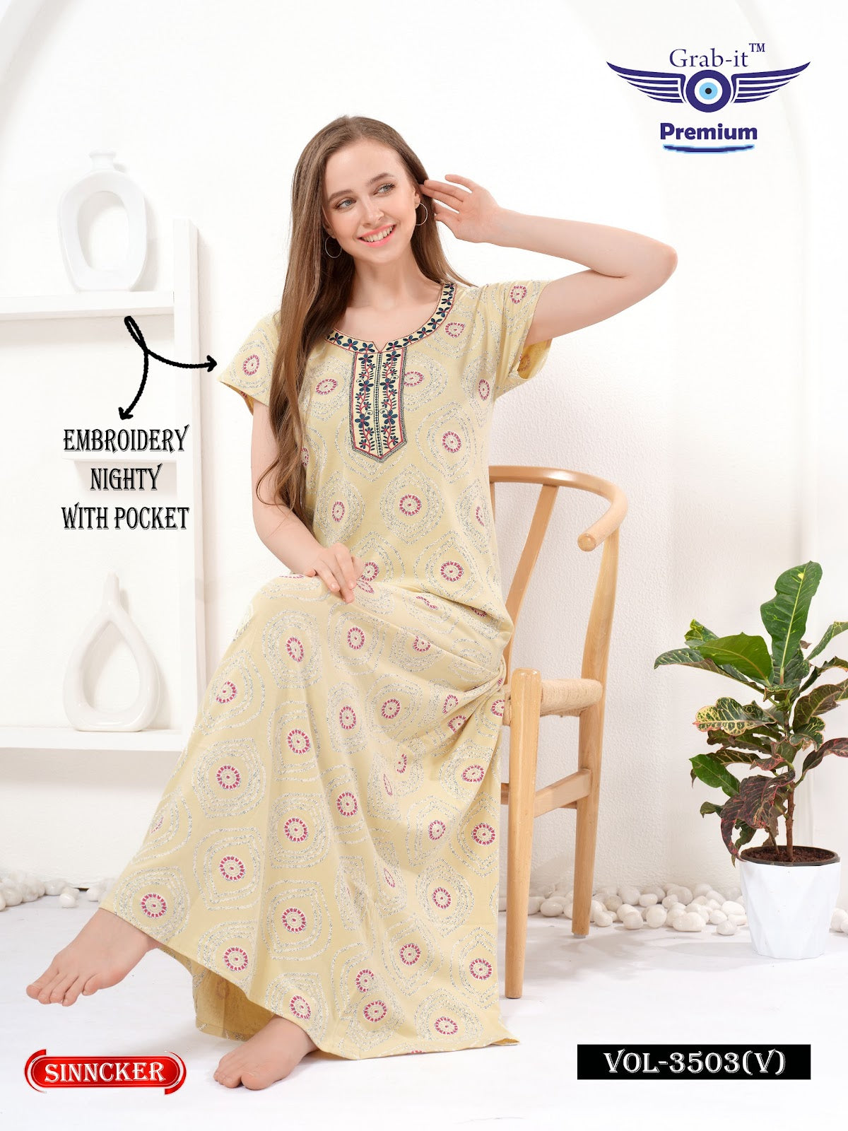 Vol 3503 V Grab It Sinker Night Gowns Wholesale Price