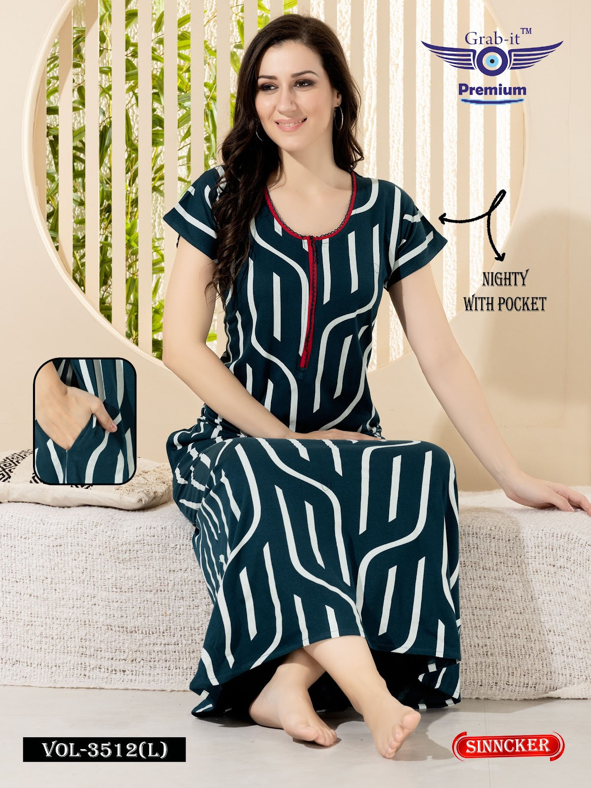 Vol 3512 L Grab It Sinker Night Gowns Wholesale Price