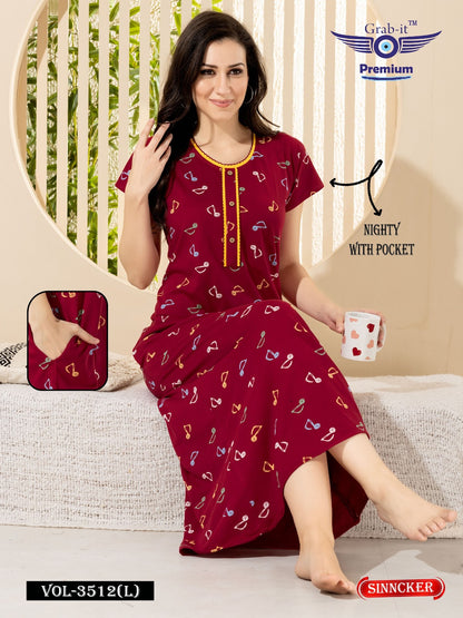 Vol 3512 L Grab It Sinker Night Gowns Wholesale Price