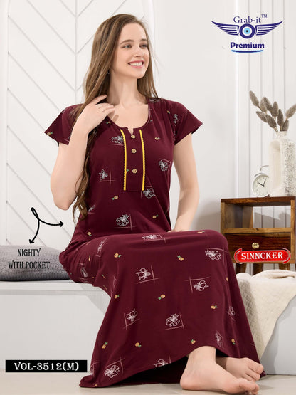 Vol 3512 M Grab It Sinker Night Gowns Wholesaler