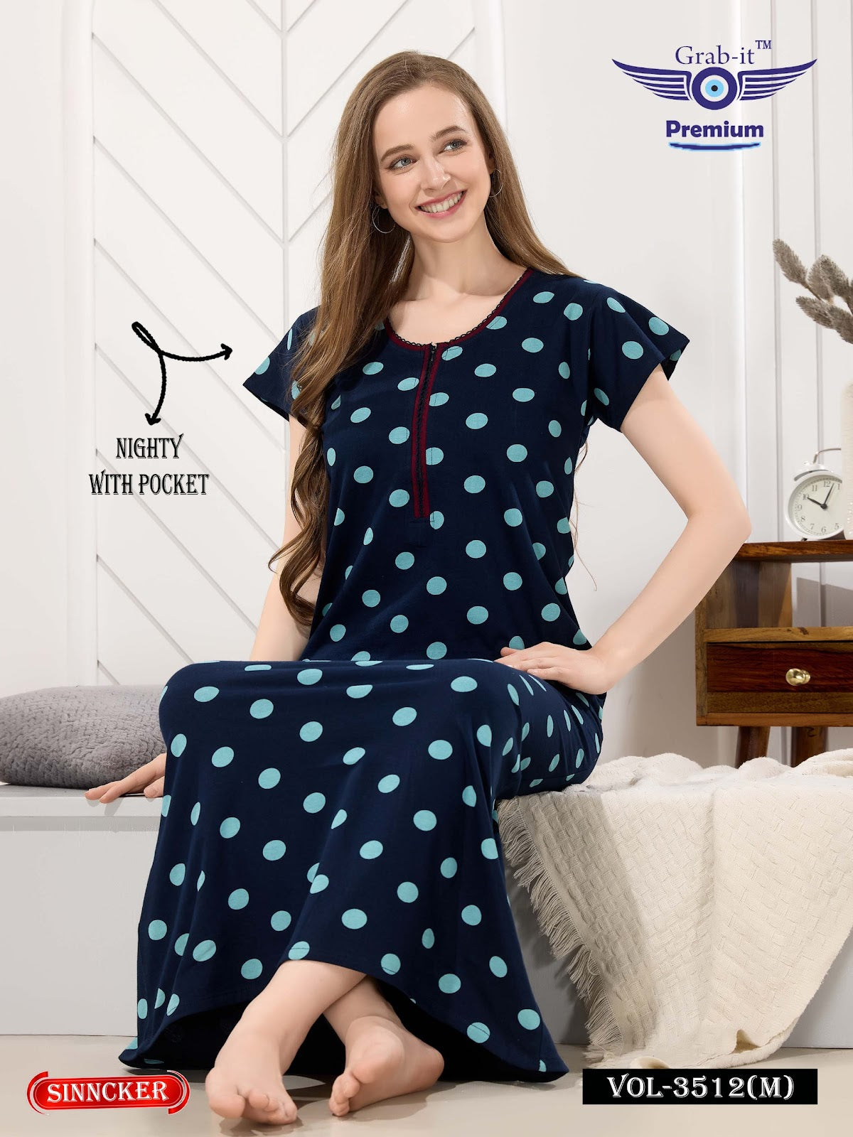 Vol 3512 M Grab It Sinker Night Gowns Wholesaler