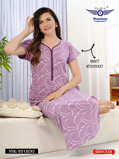 Vol 3512 N Grab It Sinker Night Gowns Exporter Ahmedabad