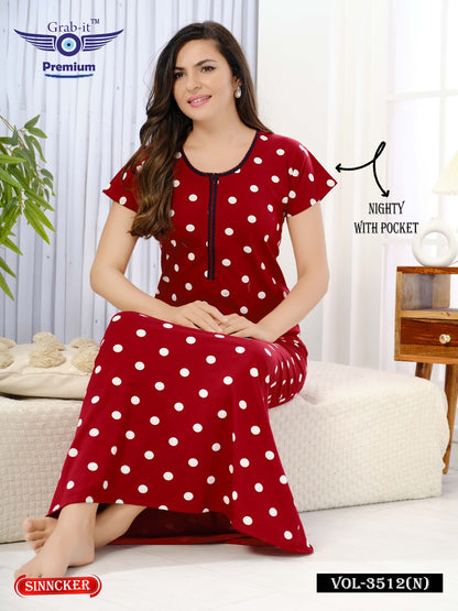 Vol 3512 N Grab It Sinker Night Gowns Exporter Ahmedabad