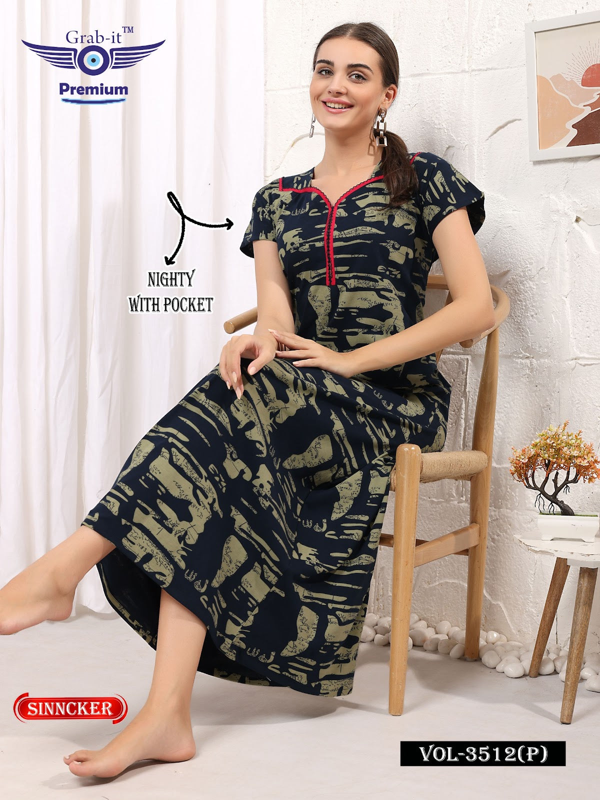 Vol 3512 P Grab It Sinker Night Gowns Exporter