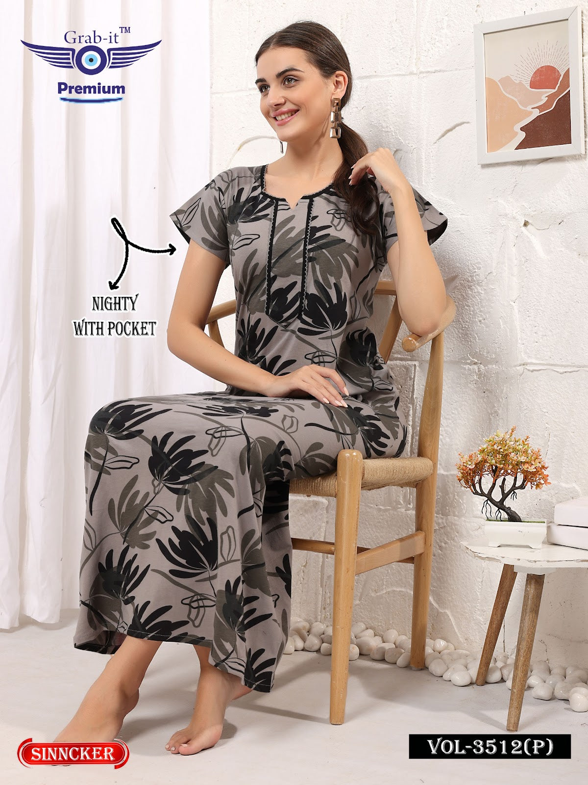 Vol 3512 P Grab It Sinker Night Gowns Exporter