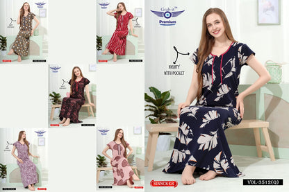 Vol 3512 Q Grab It Sinker Night Gowns Exporter India