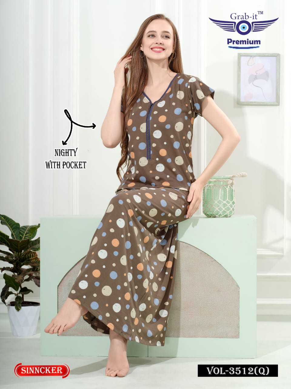 Vol 3512 Q Grab It Sinker Night Gowns Exporter India