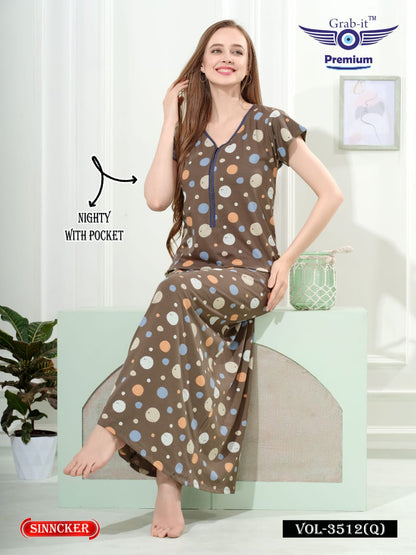 Vol 3512 Q Grab It Sinker Night Gowns Exporter India