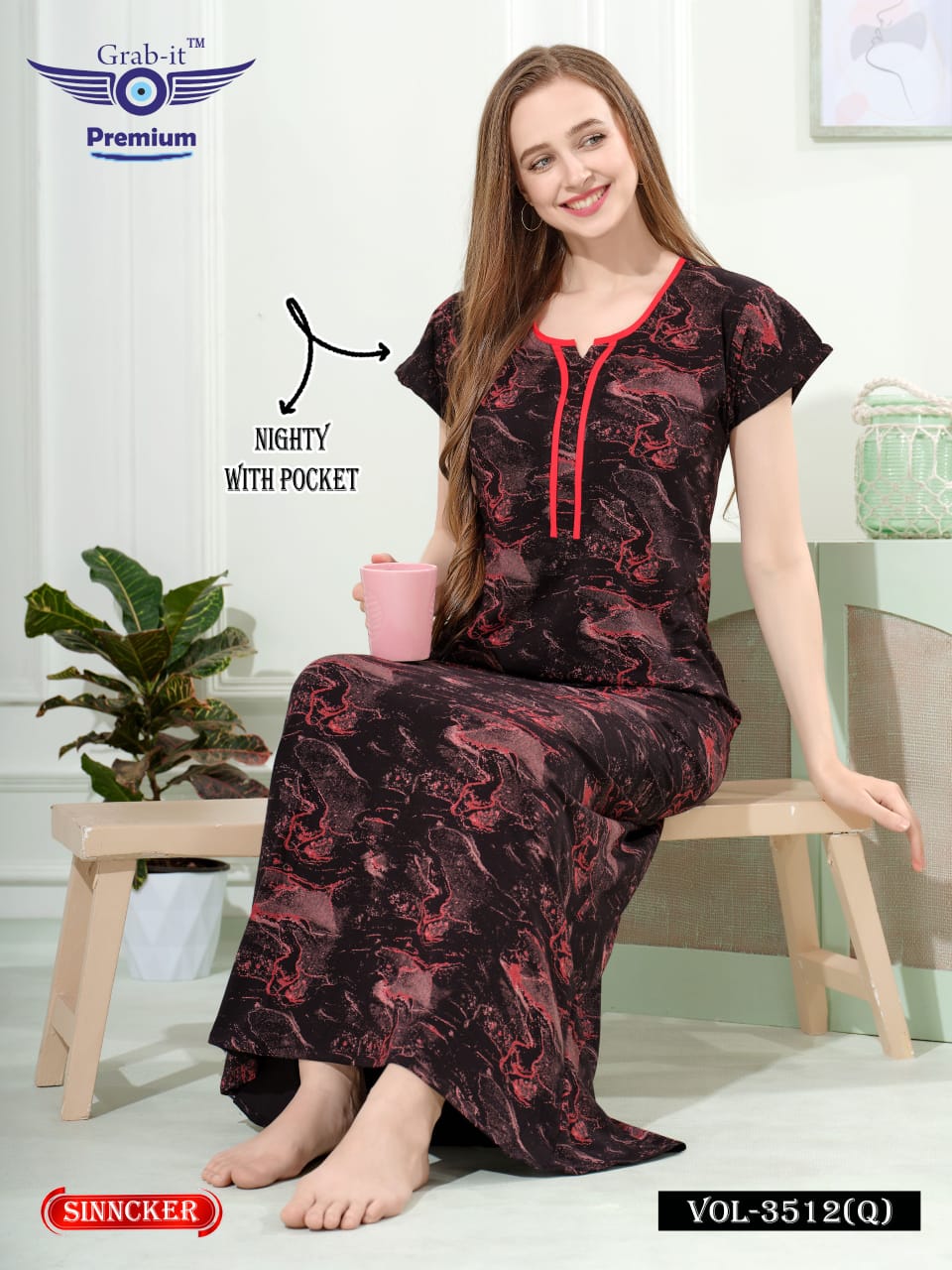 Vol 3512 Q Grab It Sinker Night Gowns Exporter India