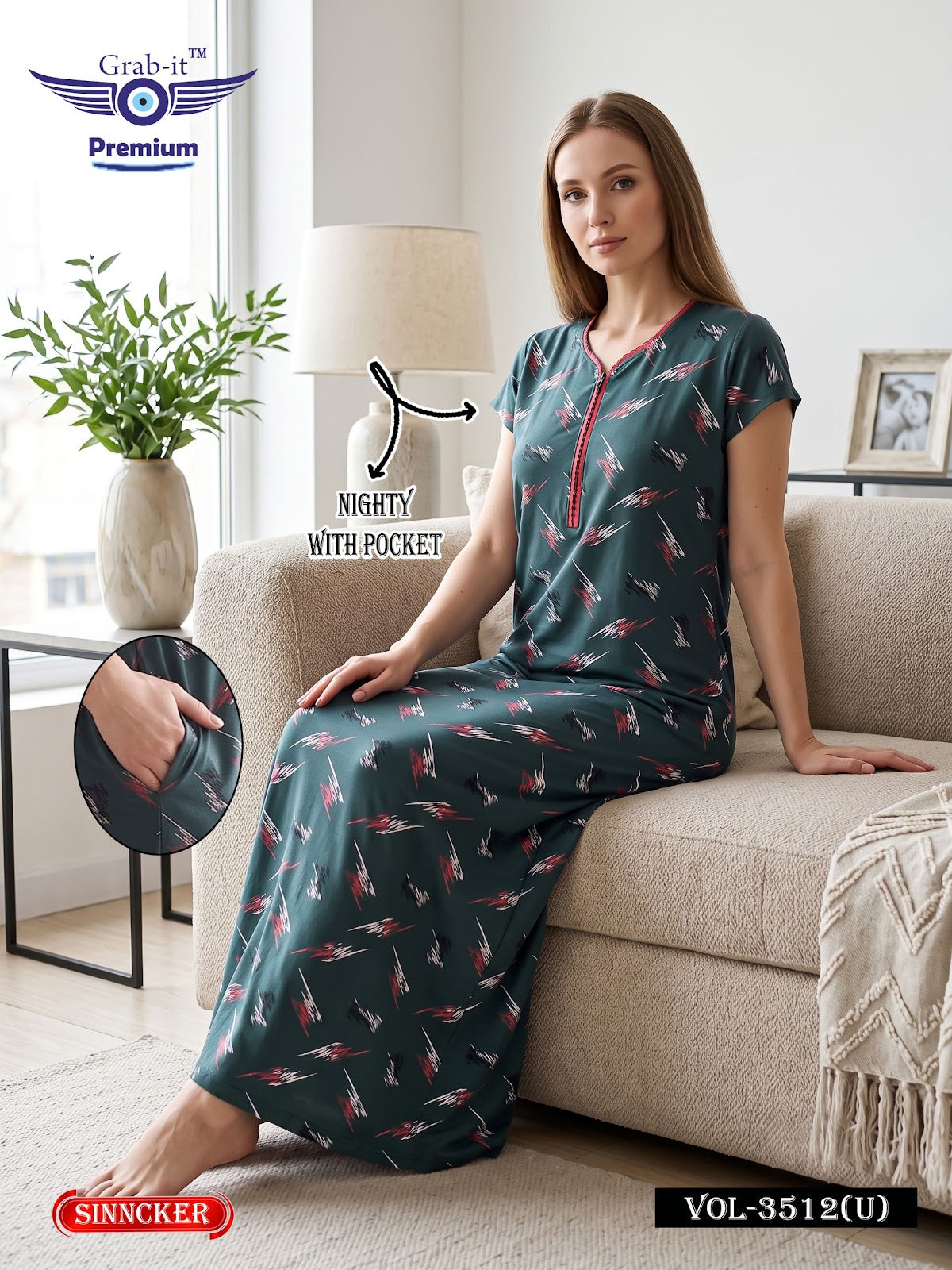 Vol 3512 U Grab It Sincker Night Gowns Supplier Ahmedabad