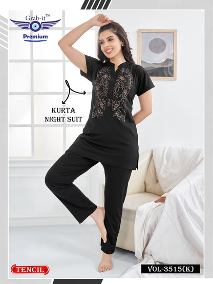 Vol 3515 K Grab It Tencil Kurta Night Suits Supplier India