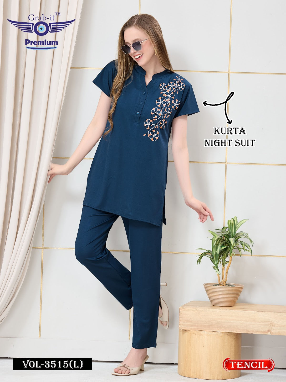 Vol 3515 L Grab It Tencil Kurta Night Suits Exporter Gujarat