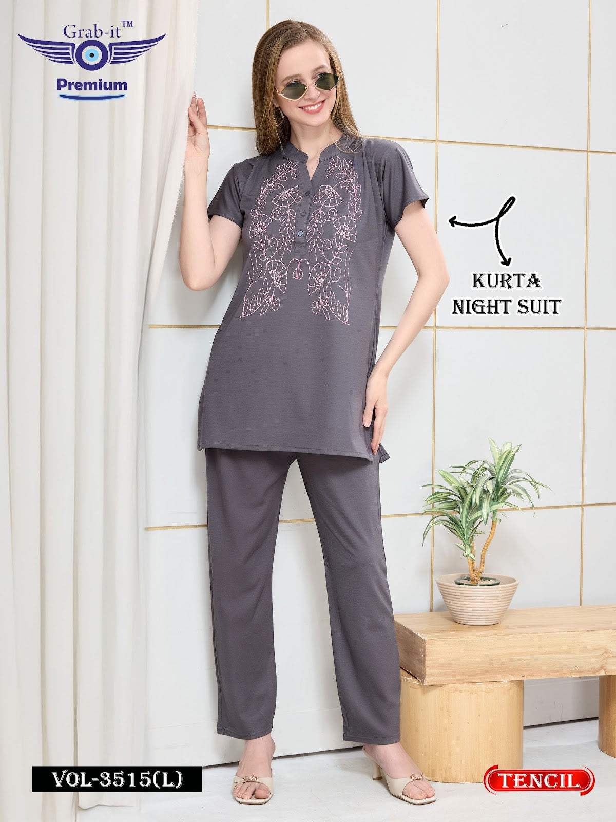 Vol 3515 L Grab It Tencil Kurta Night Suits Exporter Gujarat