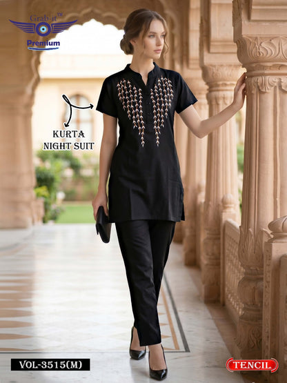 Vol 3515 M Grab It Tencil Kurta Night Suits Wholesaler India