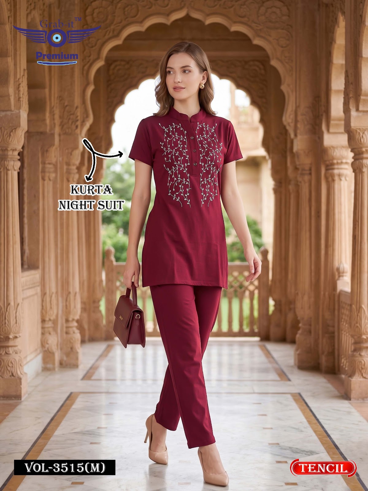 Vol 3515 M Grab It Tencil Kurta Night Suits Wholesaler India