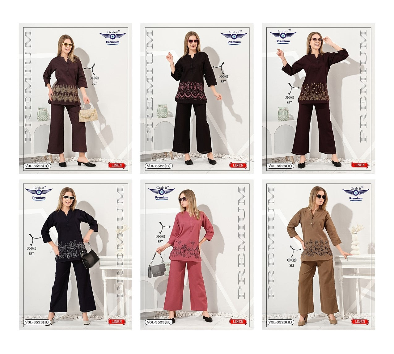 Vol 3523 B Grab It Linen Co Ord Set Wholesale