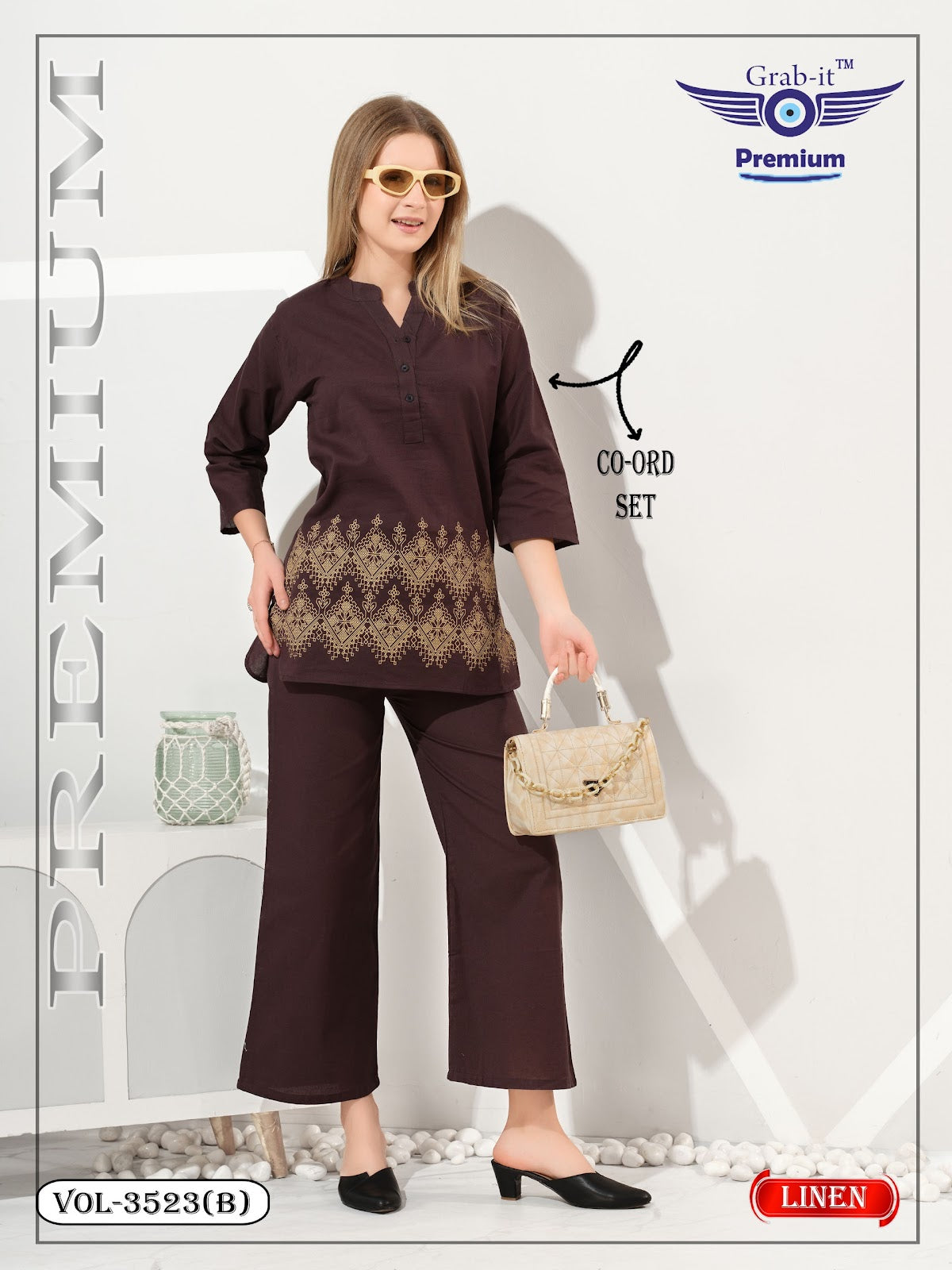 Vol 3523 B Grab It Linen Co Ord Set Wholesale