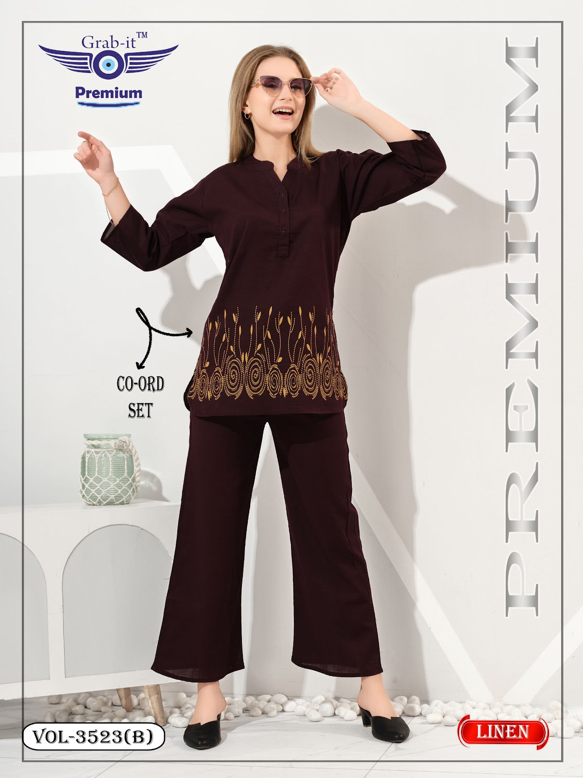 Vol 3523 B Grab It Linen Co Ord Set Wholesale