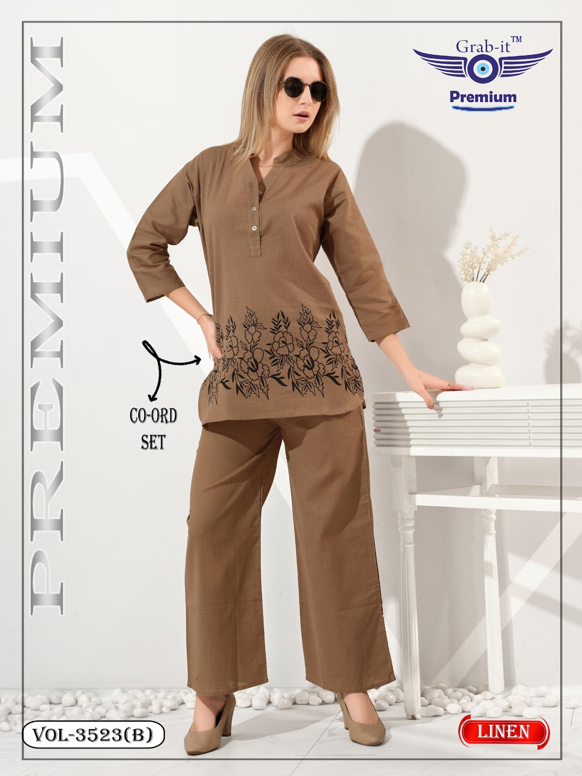 Vol 3523 B Grab It Linen Co Ord Set Wholesale