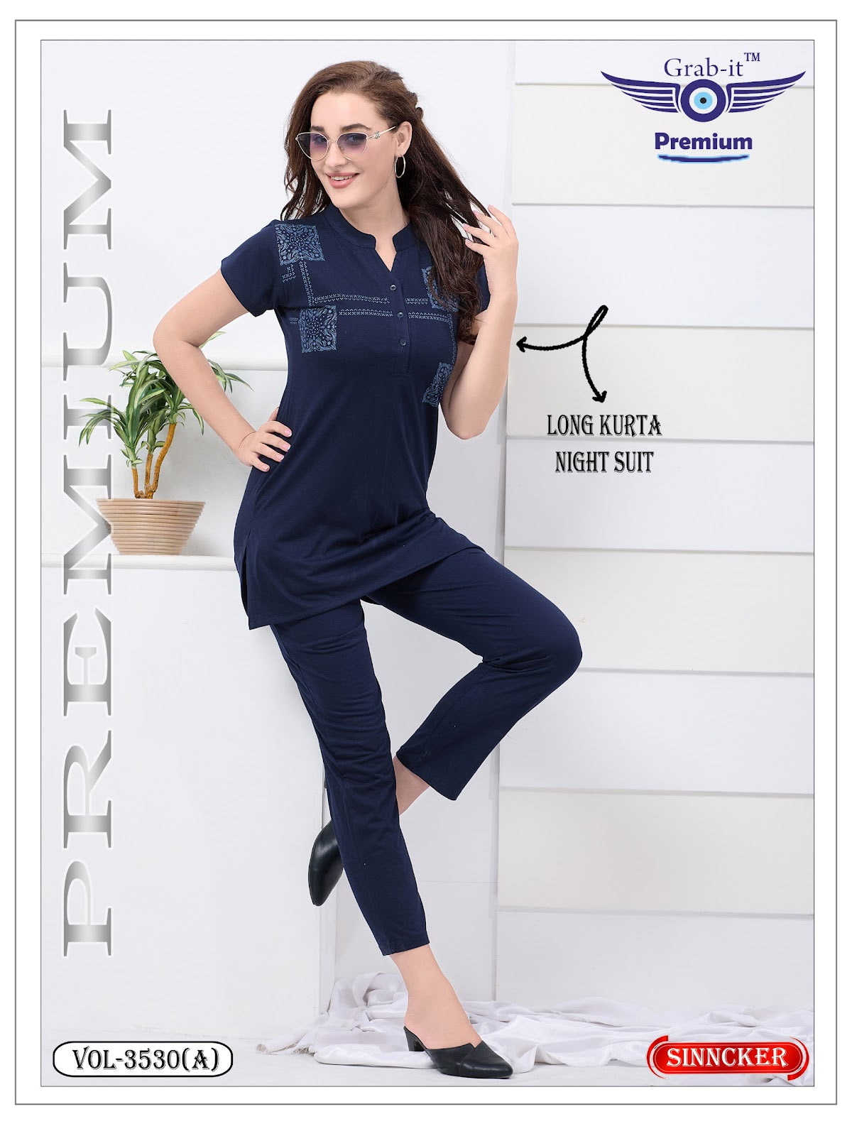 Vol 3530 A Grab It Sincker Kurta Night Suits Supplier India