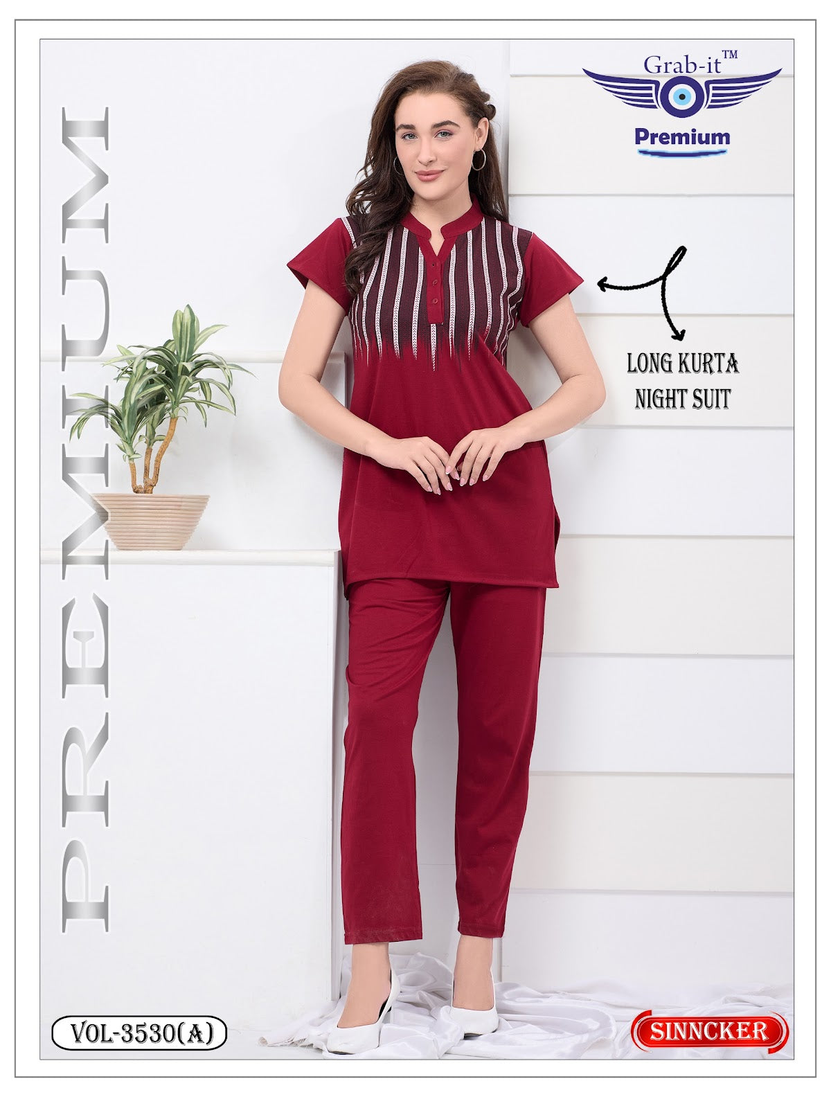 Vol 3530 A Grab It Sincker Kurta Night Suits Supplier India