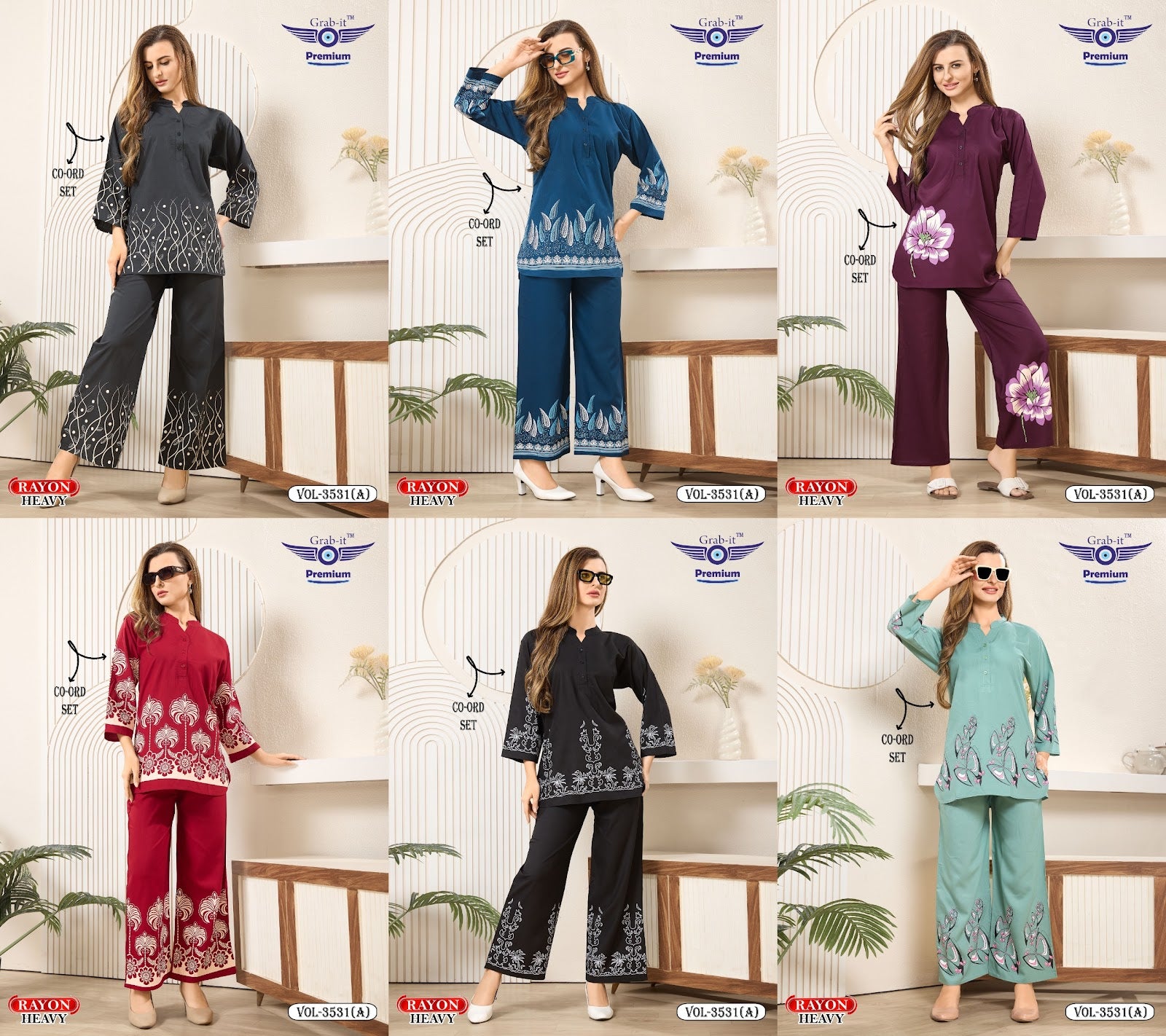 Vol 3531 A Grab It Rayon Co Ord Set Supplier Gujarat